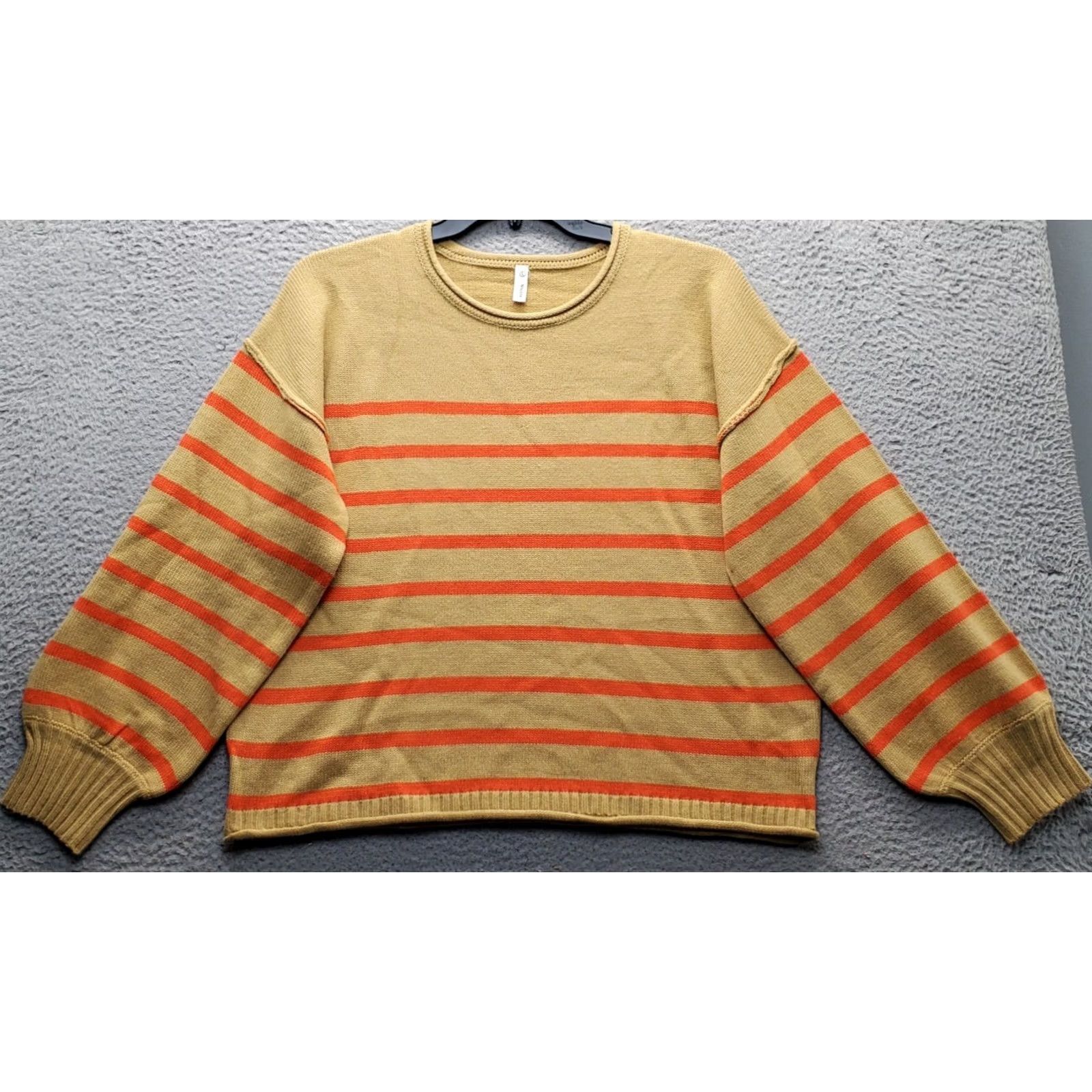 Vintage Wishlist Sweater Womens L Raglan Sleeve Multi Striped Knit Pullover Crew Neck - Casual Winter Fall Knitwear Size L / US 10 / IT 46 - 2 Thumbnail