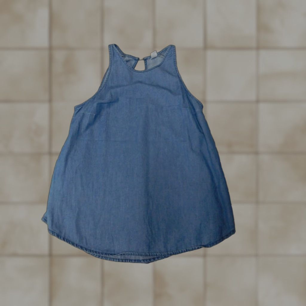 Old Navy Old Navy Womens Blouse XS Blue Denim 100% Cotton Dolman Sleeveless Round Neck Pullover Casual Basic Button Regular Women Shirt Size XS / US 0-2 / IT 36-38 - 1 Thumbnail