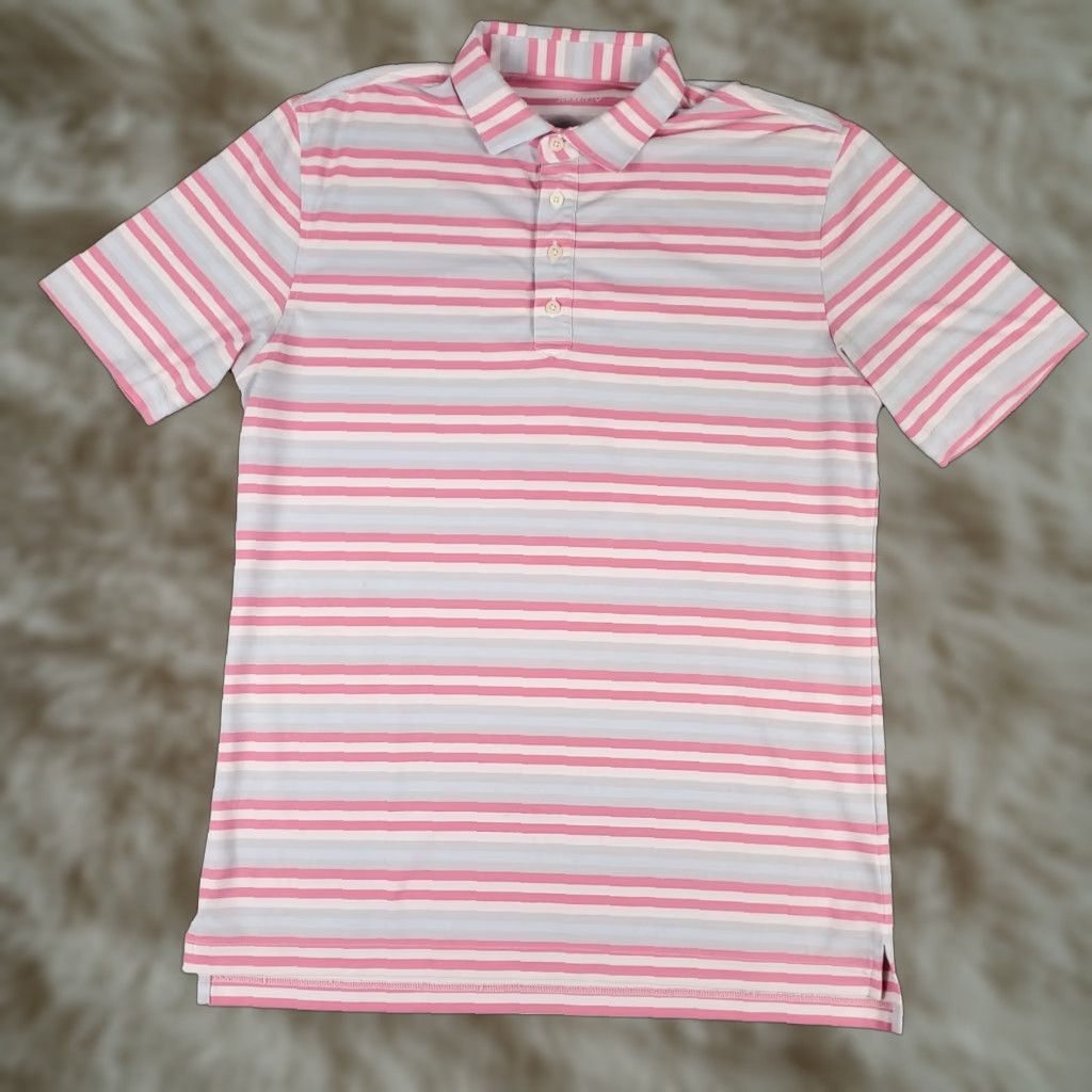 johnnie-O johnnie-O Polo Shirt Mens Size Medium Pink Striped Golf Short Sleeve Size US M / EU 48-50 / 2 - 1 Thumbnail