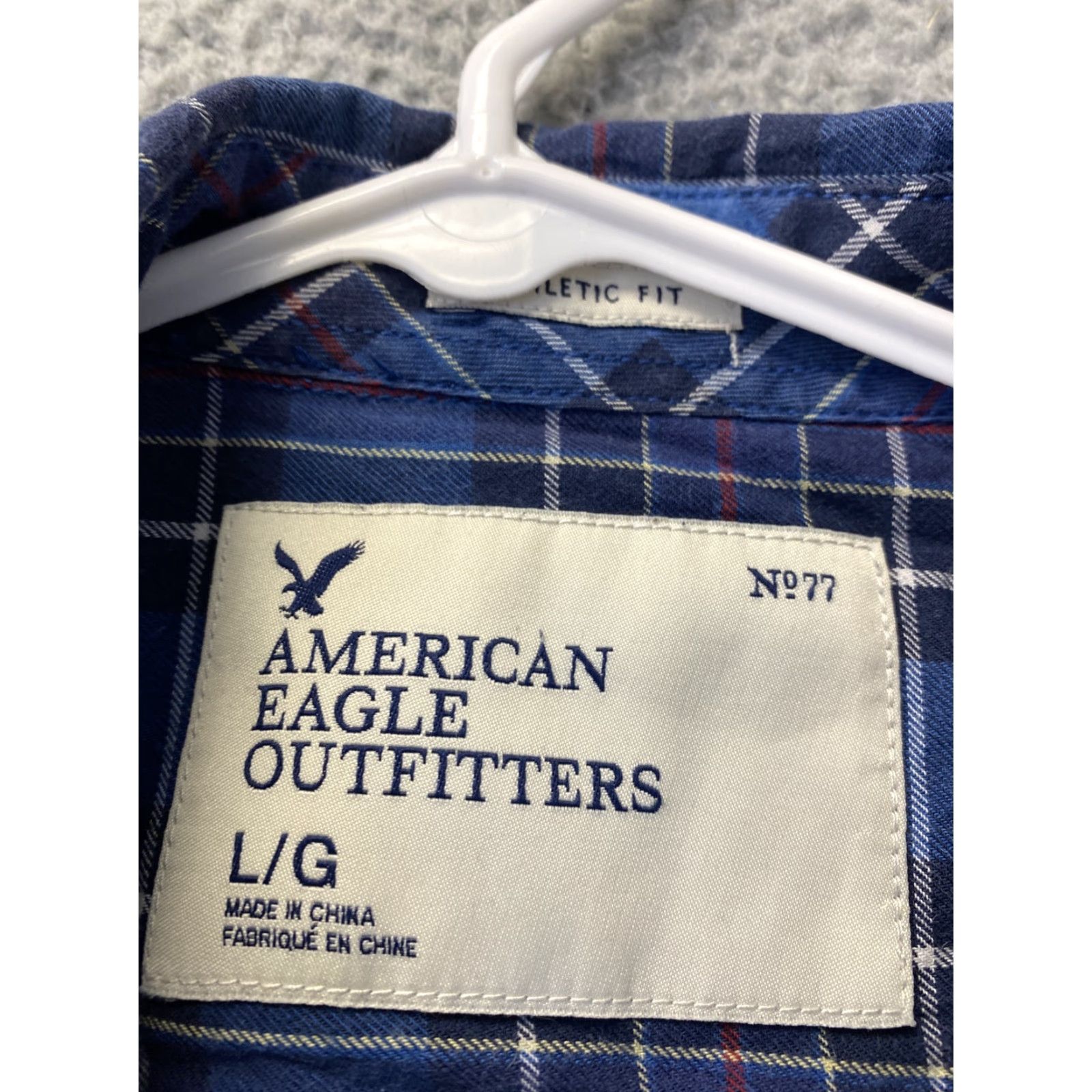 American Eagle Outfitters American Eagle Outfitters Button-Up Shirt Men's L Long Sleeve Blue Plaid Logo Shirt Size US L / EU 52-54 / 3 - 5 Thumbnail