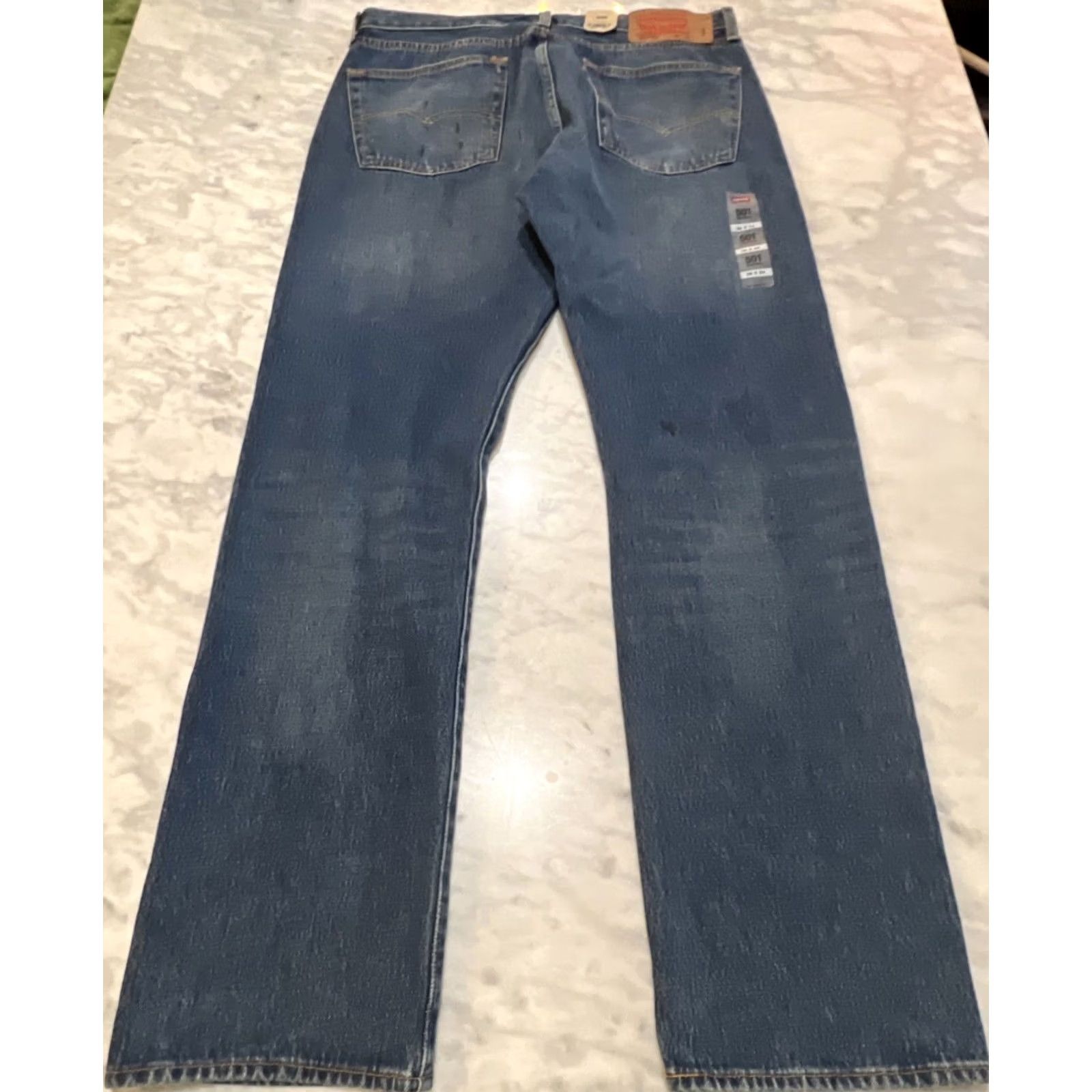 Levi's Levi’s 501 ‘93 Straight Jeans Men 36x34 Blue Button Fly Thrashed Faded NWT Size US 36 / EU 52 - 4 Thumbnail