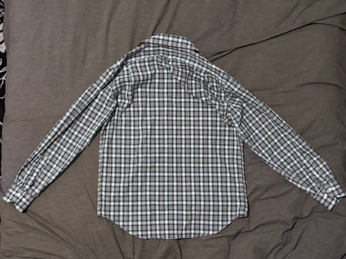 Lorenzo Uomo LORENZO UOMO | Blue/Brown Checkered Dress Shirt Size US M / EU 48-50 / 2 - 2 Thumbnail
