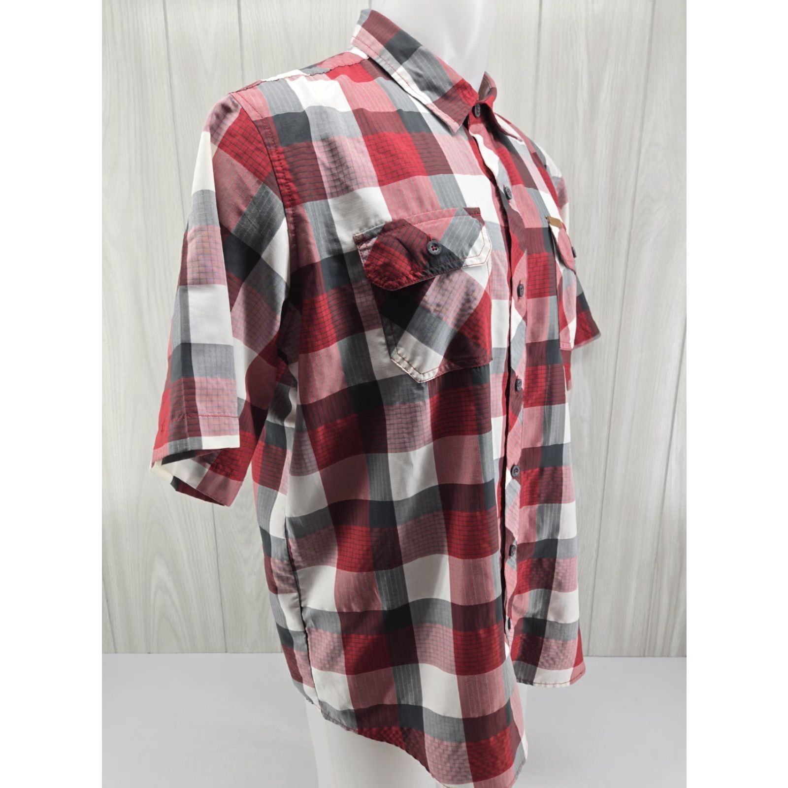 Orvis Orvis Shirt Mens XL Plaid Red Gray Short Sleeve Button Front Outdoor Casual Size US XL / EU 56 / 4 - 6 Thumbnail