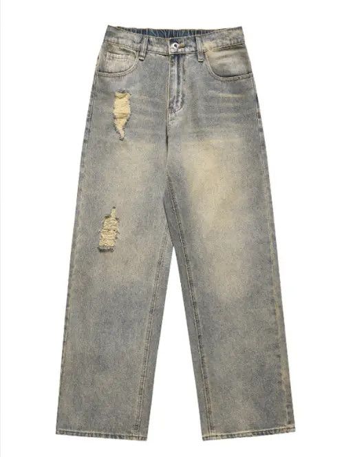 VIBE Men's retro trend casual loose ripped jeans y2k Size US 32 / EU 48 - 5 Thumbnail