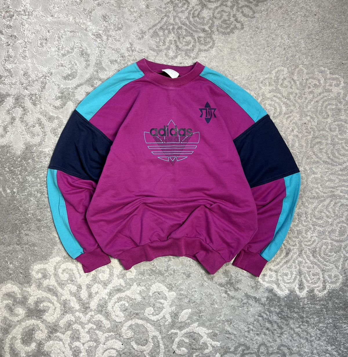 Adidas Adidas Big Logo Vintage 80's Danmark sweatshirt Size US L / EU 52-54 / 3 - 1 Thumbnail