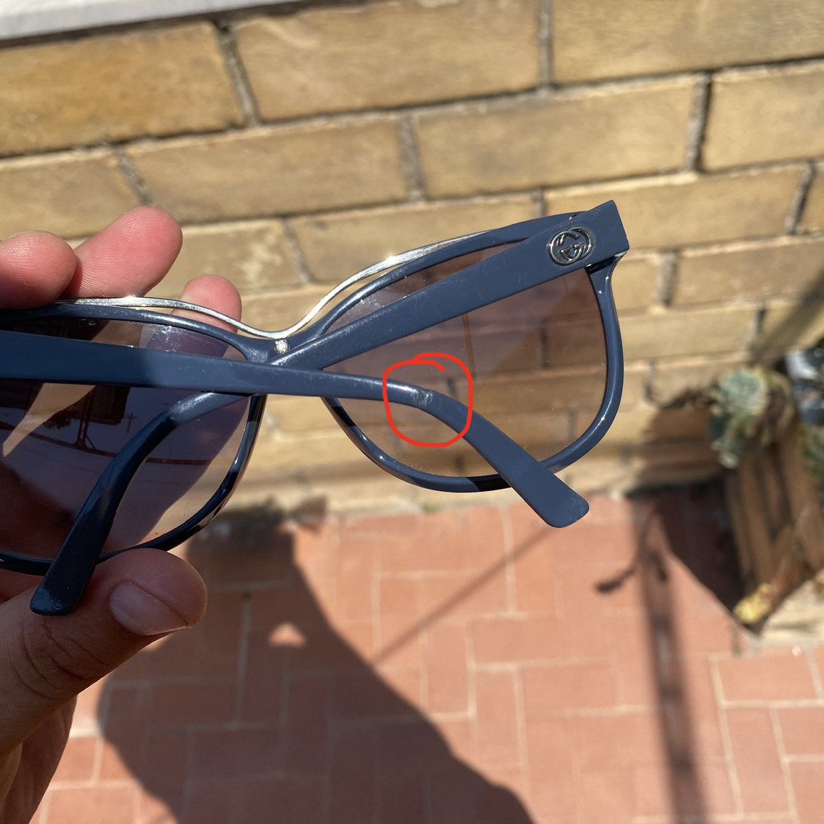 Gucci Gucci GG3155/S Navy Sunglasses With Gold Trim Size ONE SIZE - 9 Thumbnail