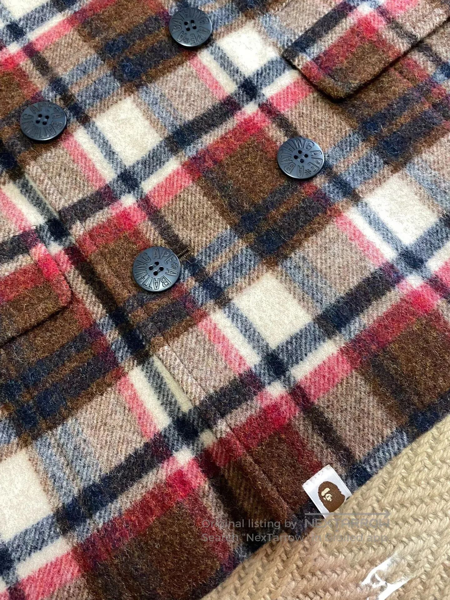Bape bape check wool double-breasted coat. Size US S / EU 44-46 / 1 - 4 Thumbnail