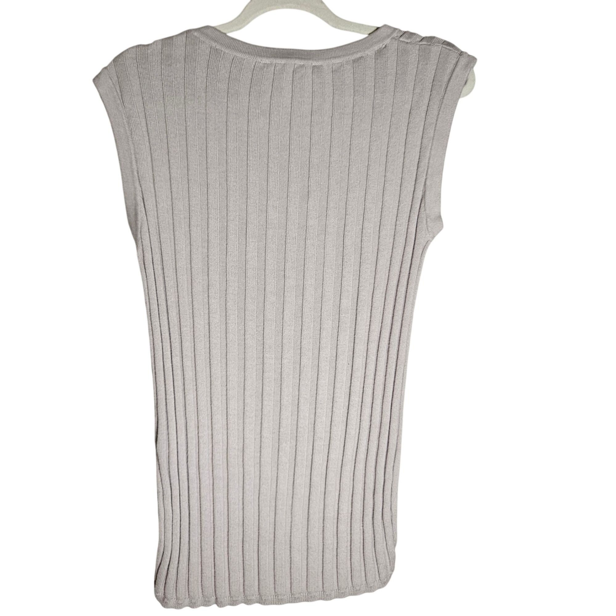 Other Industry Women Ribbed Sleeveless Sweater Top Taupe S/P Minim Size S / US 4 / IT 40 - 6 Thumbnail