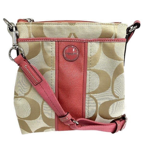 Coach Coach Signature Shoulder Bag Canvas Shoulder Bag F48806 in Beige, Women's