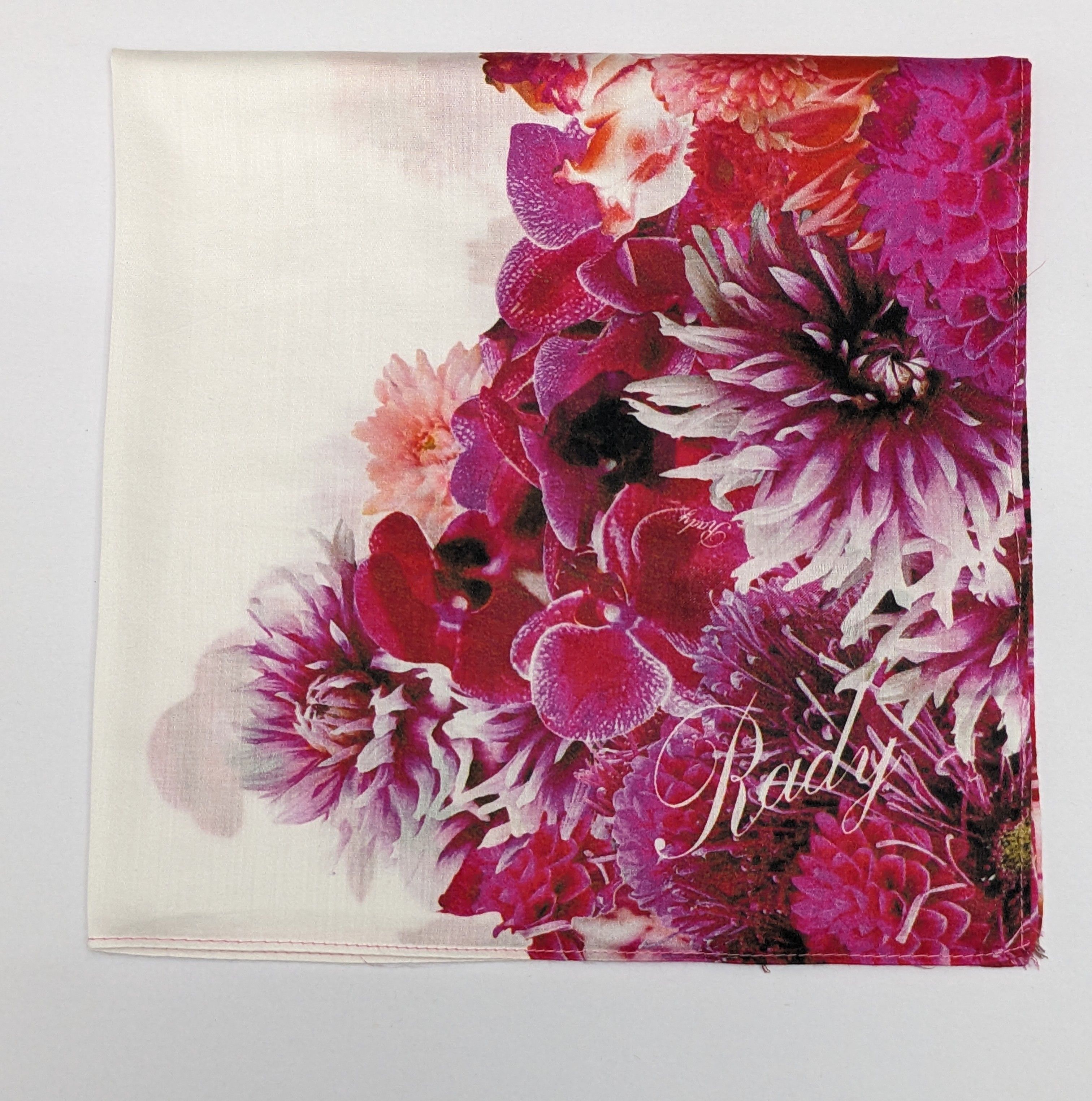 Japanese Brand Rady Japan Handkerchief Floral Orchid Dahlia Size ONE SIZE - 1 Thumbnail