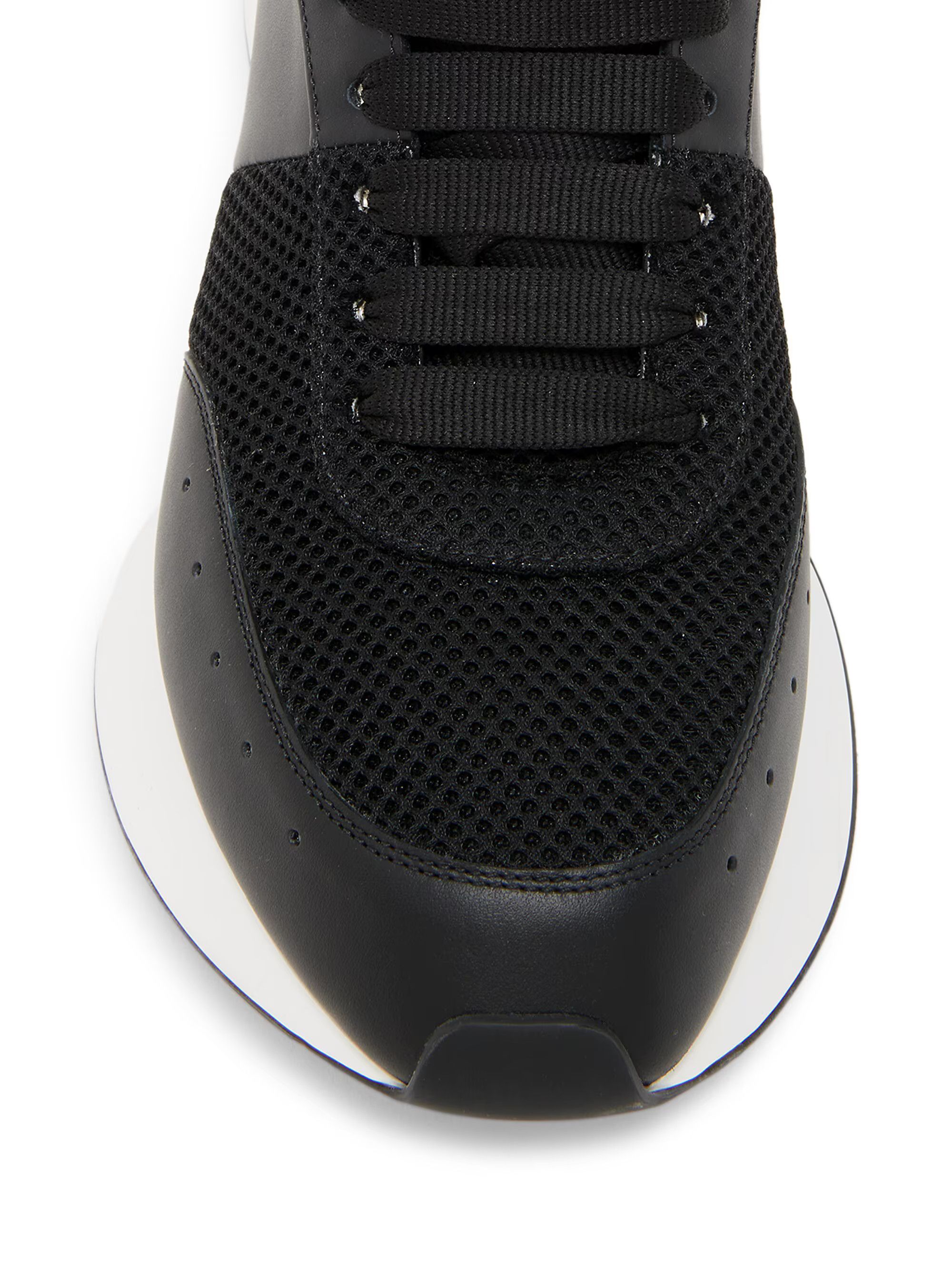 Alexander McQueen os11x0226 Leather Low-Top Sneakers in Black/White Size US 11 / EU 44 - 4 Thumbnail
