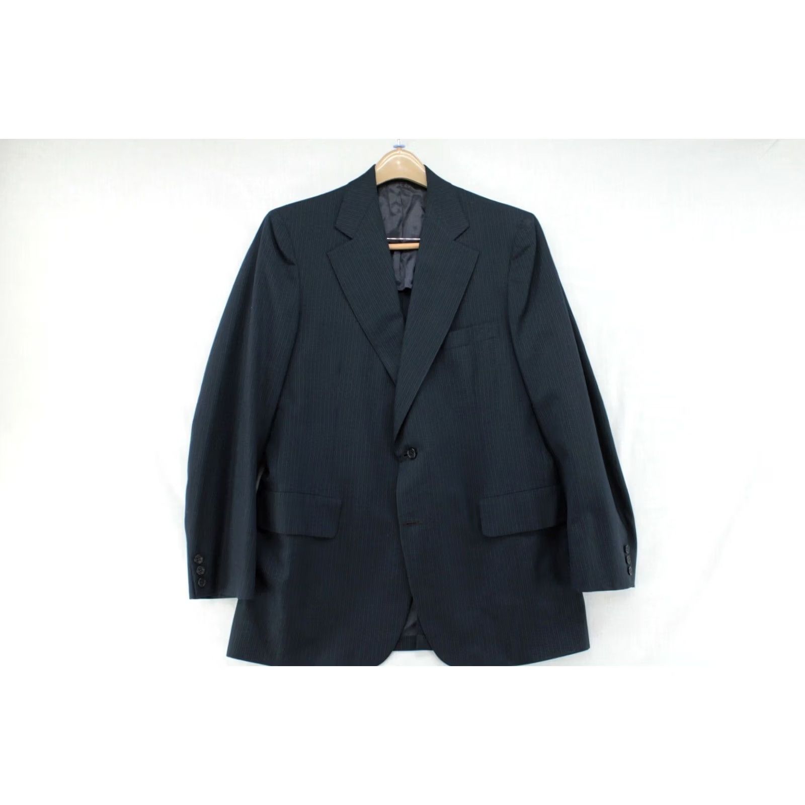 Vintage VINTAGE Hickey Freeman 2 Piece Suit Mens 42L Blue Pinstriped Single Breasted Luxury Union Made Size 42R - 2 Thumbnail