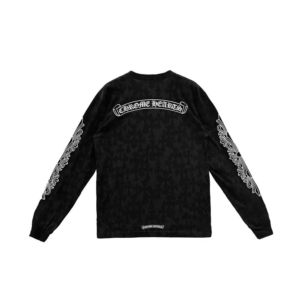 Chrome Hearts Chrome Hearts Tonal Monogram Scroll Logo Long Sleeve Tee Size US M / EU 48-50 / 2 - 2 Thumbnail