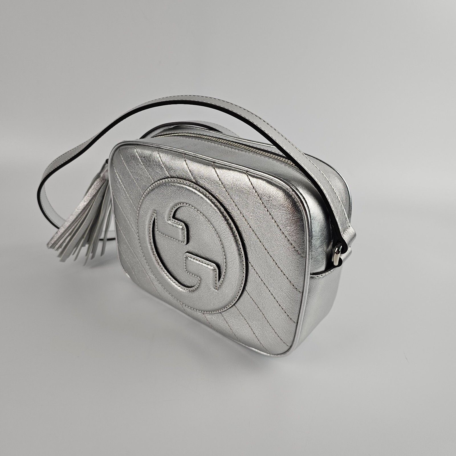 Gucci GUCCI Blondie Small Silver Leather Shoulder Bag New Size ONE SIZE - 5 Thumbnail