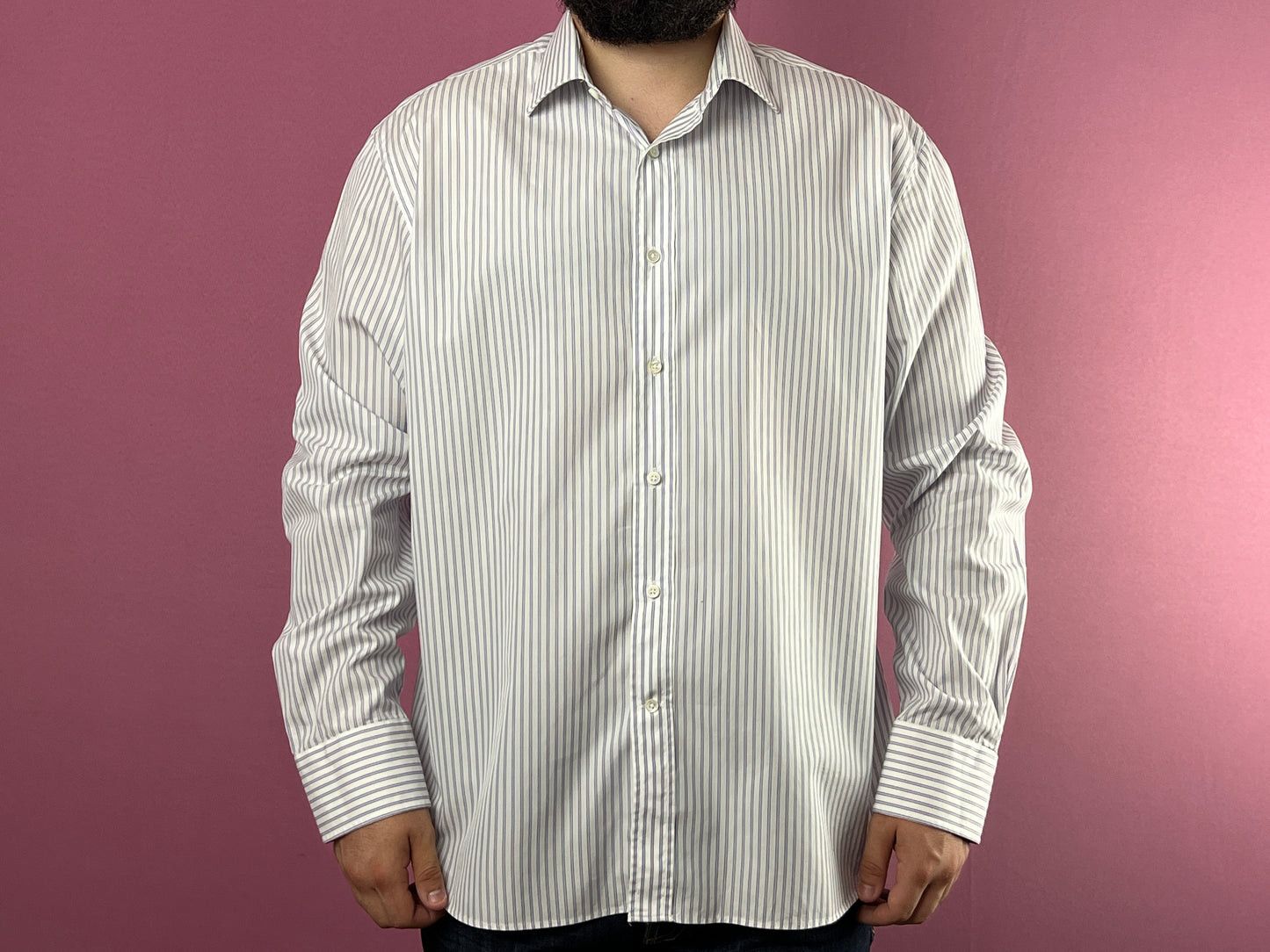 Vintage Canali Vintage Men's Striped Dress Shirt - L Size US L / EU 52-54 / 3 - 3 Thumbnail