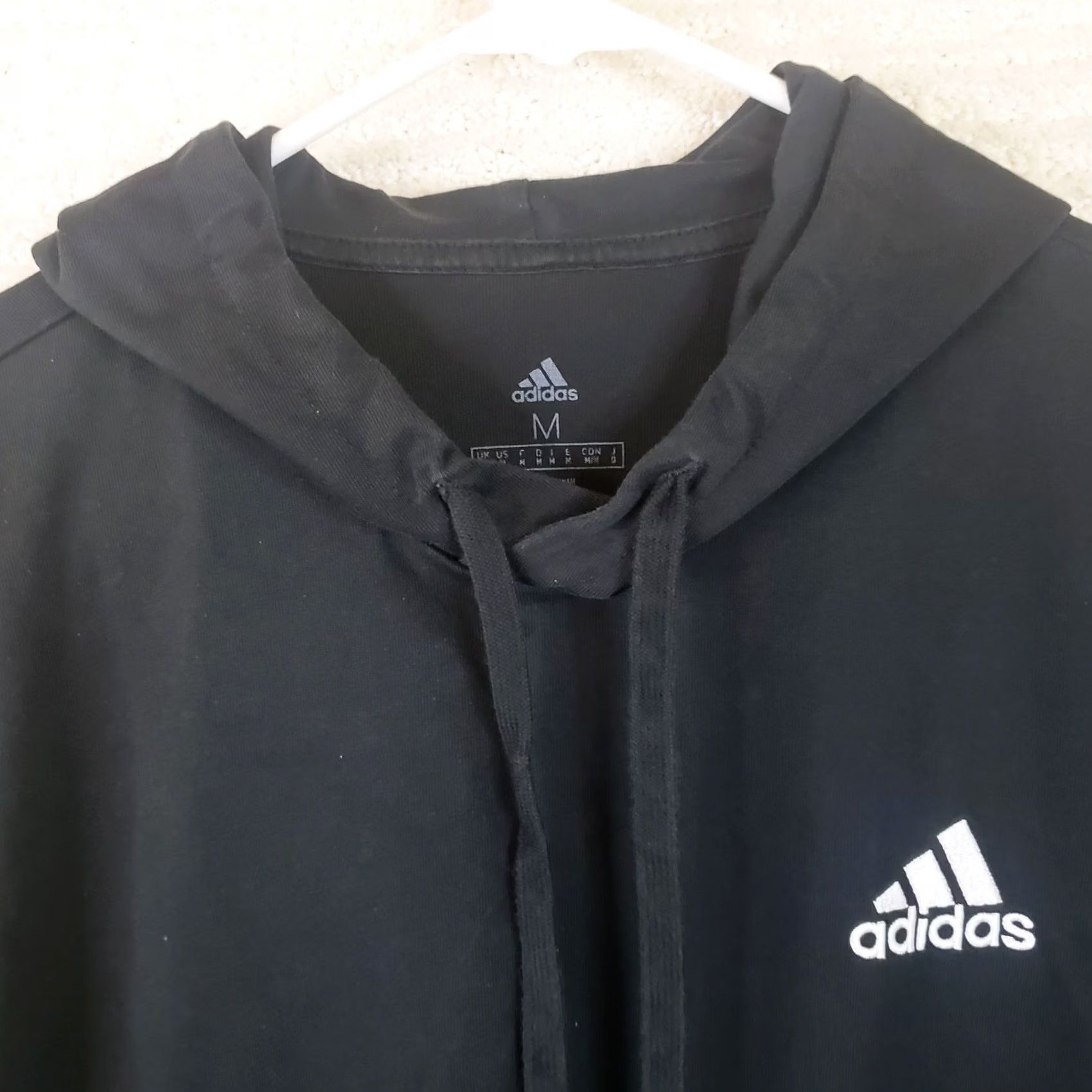 Adidas Adidas Mens M Black Lightweight Pullover Hoodie Shirt Long Sleeve Logo T-Shirt All Seasons Hooded Logo Mens Size US M / EU 48-50 / 2 - 4 Thumbnail