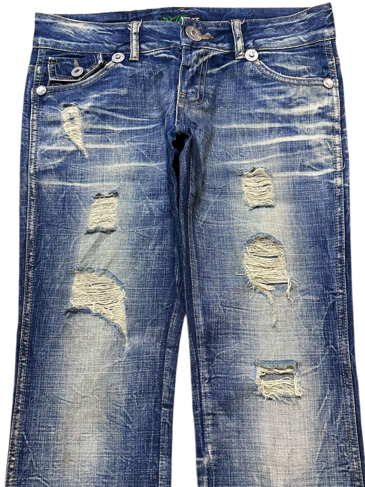 Junya Watanabe Vintage Vence Flare Mudwash Honeycomb Distressed Denim Size US 31 - 2 Thumbnail