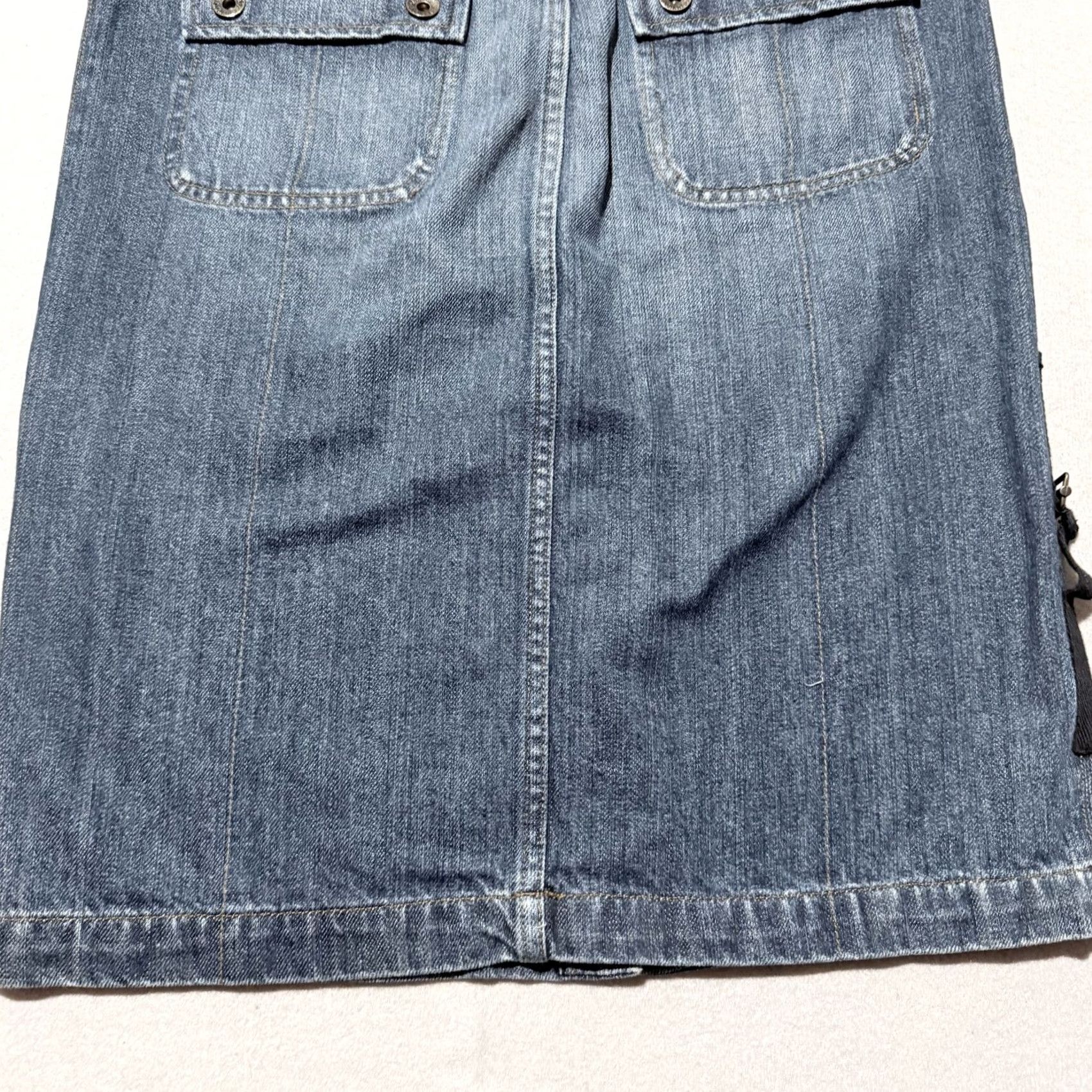 Armani Exchange Armani Exchange Skirt Blue Women Midi Pencil Slit Front Zipper - 6 Denim Cotton Blend Vintage - City Preppy, Fall Spring Summer Size 28" / US 6 / IT 42 - 6 Thumbnail