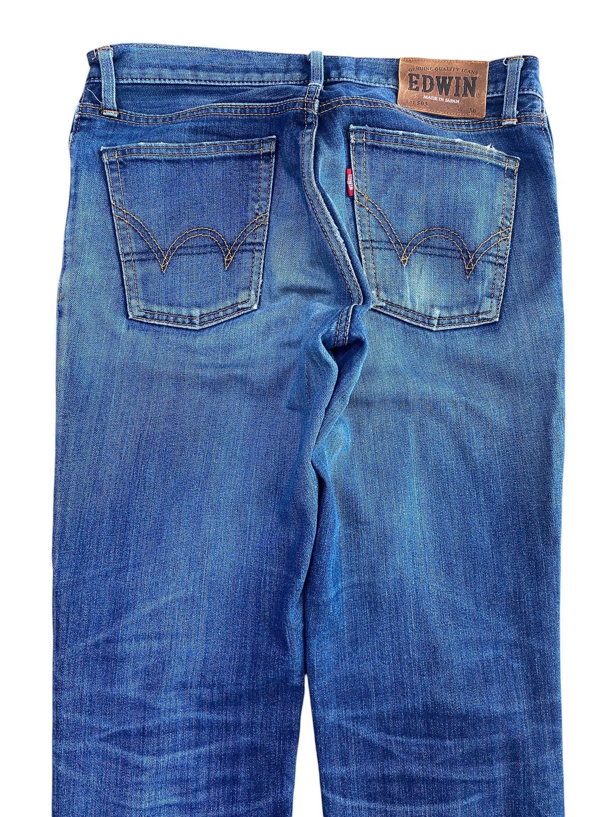 Edwin Edwin 503 Whiskers Ripped Style Loose Jeans Size US 32 / EU 48 - 4 Thumbnail