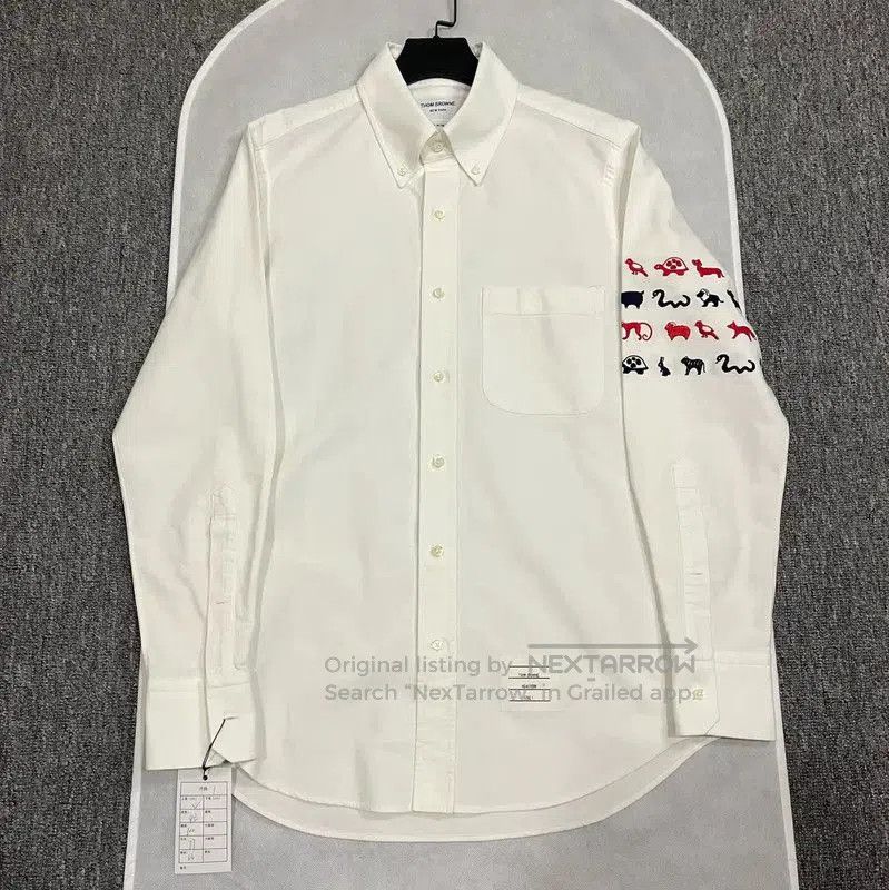 Thom Browne Thom Browne White Cotton Long Sleeve Shirt . Size US M / EU 48-50 / 2 - 1 Thumbnail