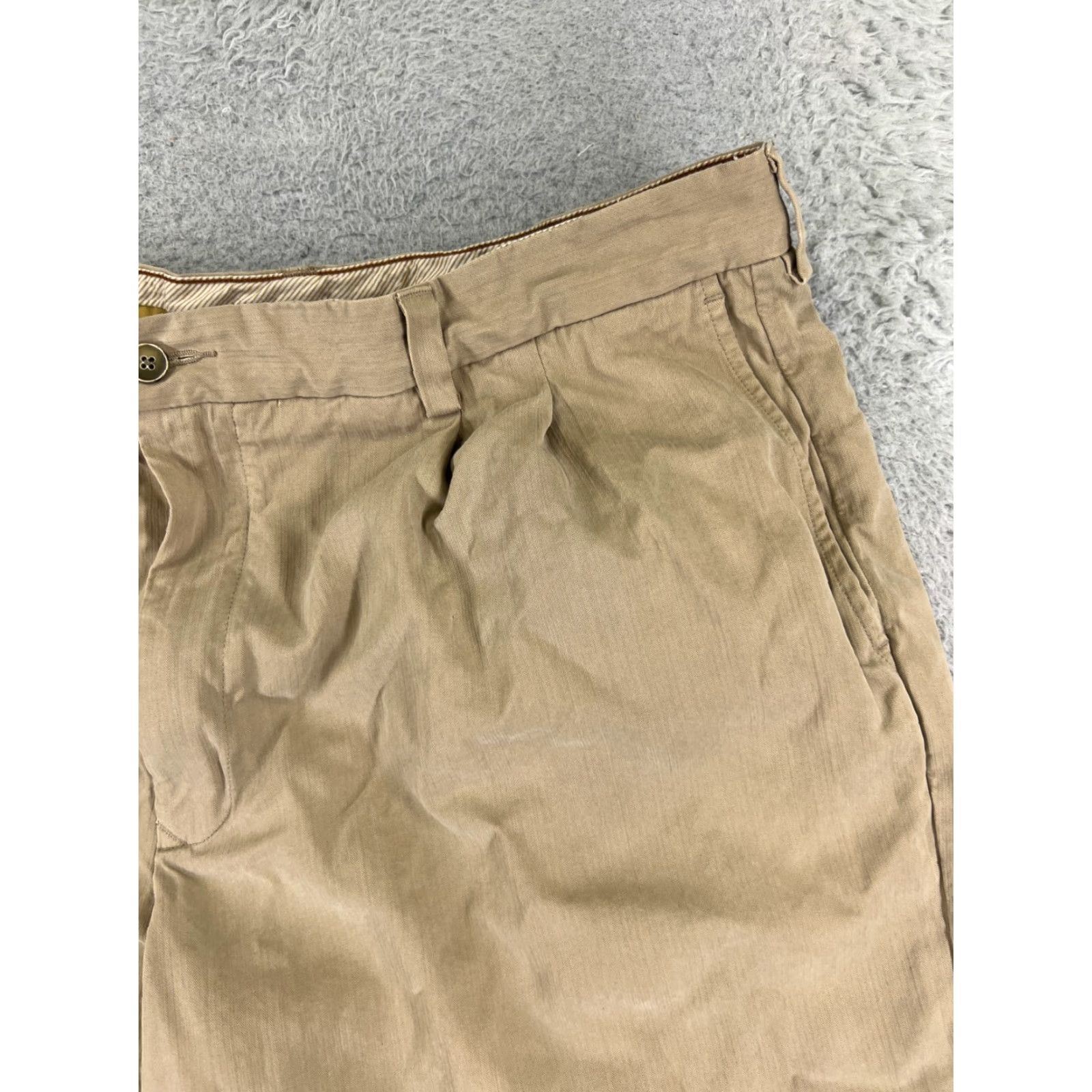 Tommy Bahama Tommy Bahama Shorts Men Bermuda Beige Silk 40x9 Pleated Herringbone Casual Beach "Mens" Size US 40 / EU 56 - 5 Thumbnail