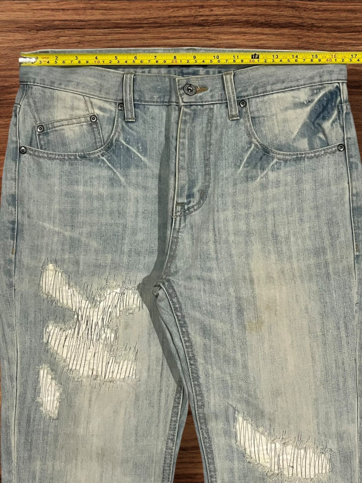 Japanese Brand Vintage Japanese Brand Distressed Sashiko Style Blue Jeans Size US 32 / EU 48 - 10 Thumbnail