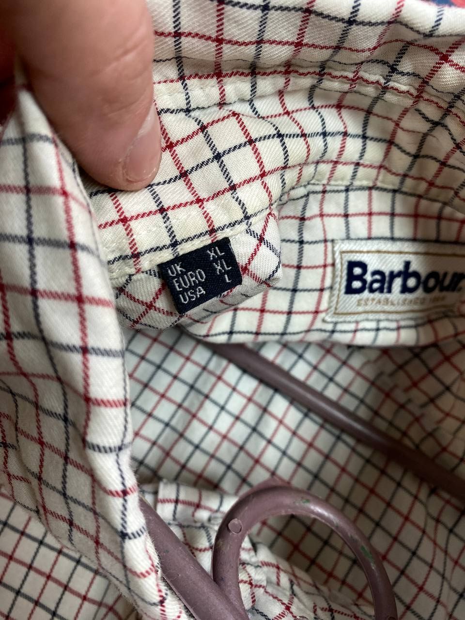 Barbour × Vintage Barbour Vintage Mens Tattersall Flannel Check Shirt Size US L / EU 52-54 / 3 - 3 Thumbnail