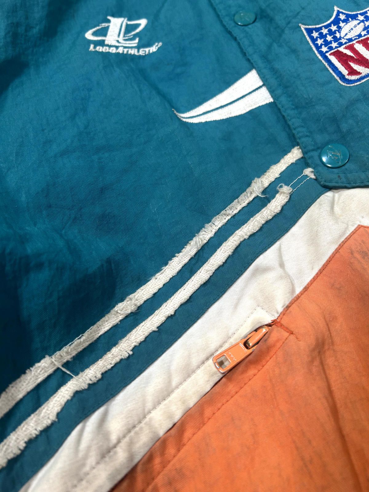 NFL Vintage 90s Miami Dolphins NFL Insulated Full Zip Jacket Size US L / EU 52-54 / 3 - 9 Thumbnail