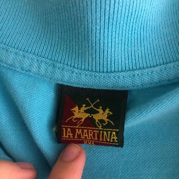Vintage La Martina Womens Top Blue Polo Embroidered Short Sleeve Shi Size XXL / US 16-18 / IT 52-54 - 8 Thumbnail