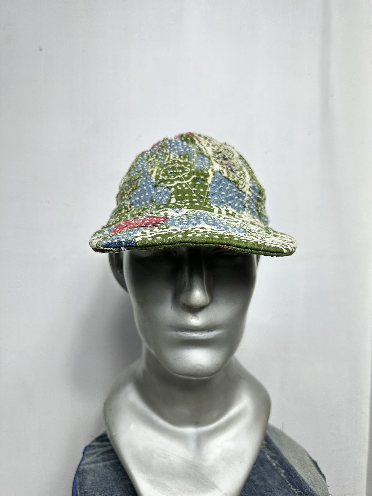 Handmade Custom Made Distressed Paisley Patchwork Boro hats Size ONE SIZE - 3 Thumbnail