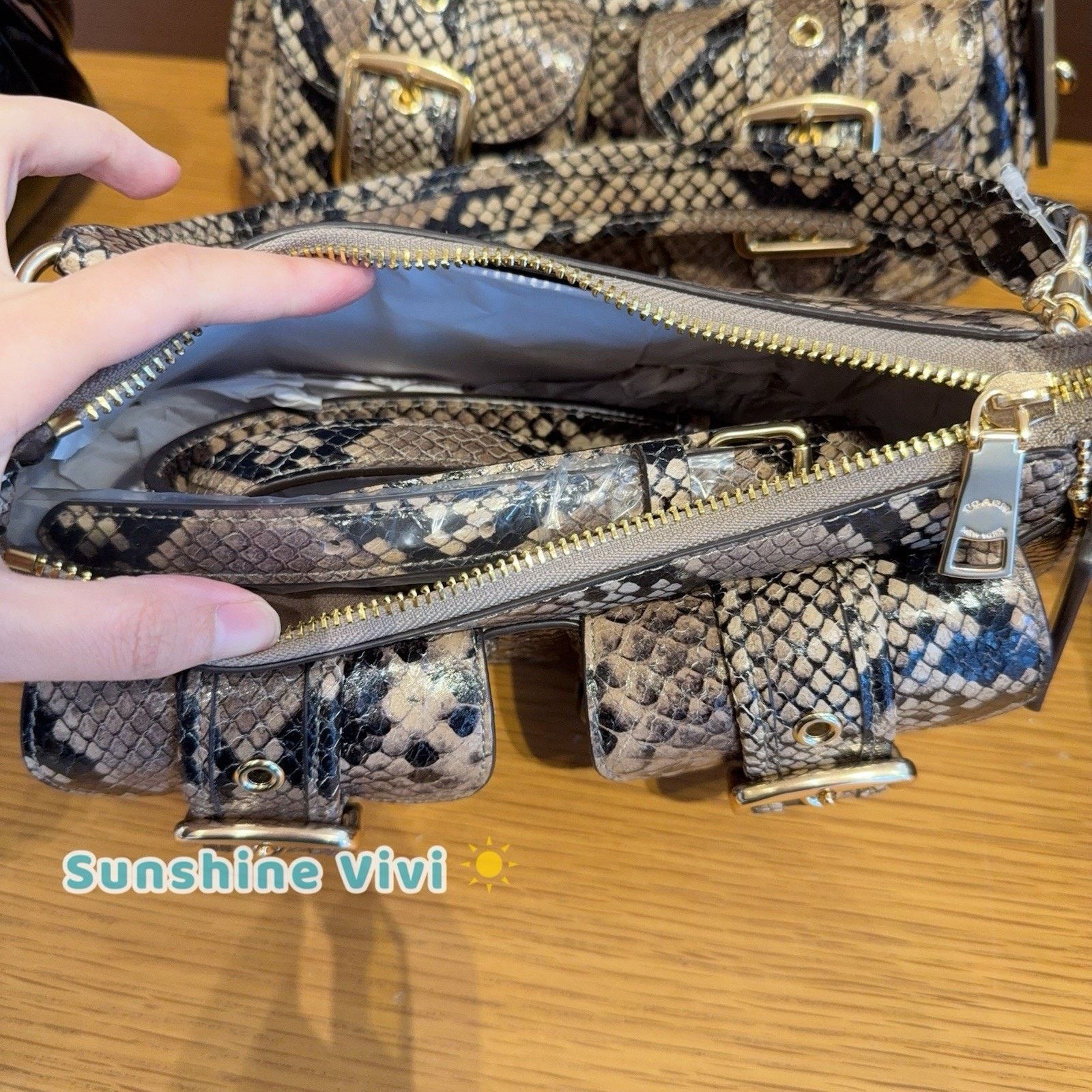 Coach NWT Coach Ashton Bag Snake Leather CCE38 Mushroom Multi Size ONE SIZE - 7 Thumbnail