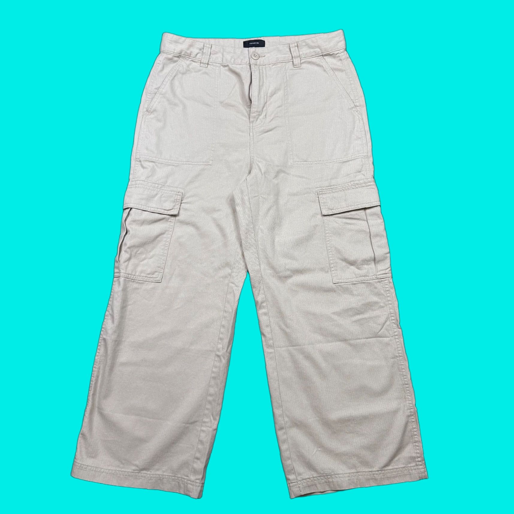 Cotton On Cotton On Cargo Pants Men's Size 34x28 Brown Cotton Cargo Pocket Flat Front Vintage No 28 Inseam Size US 34 / EU 50 - 1 Thumbnail