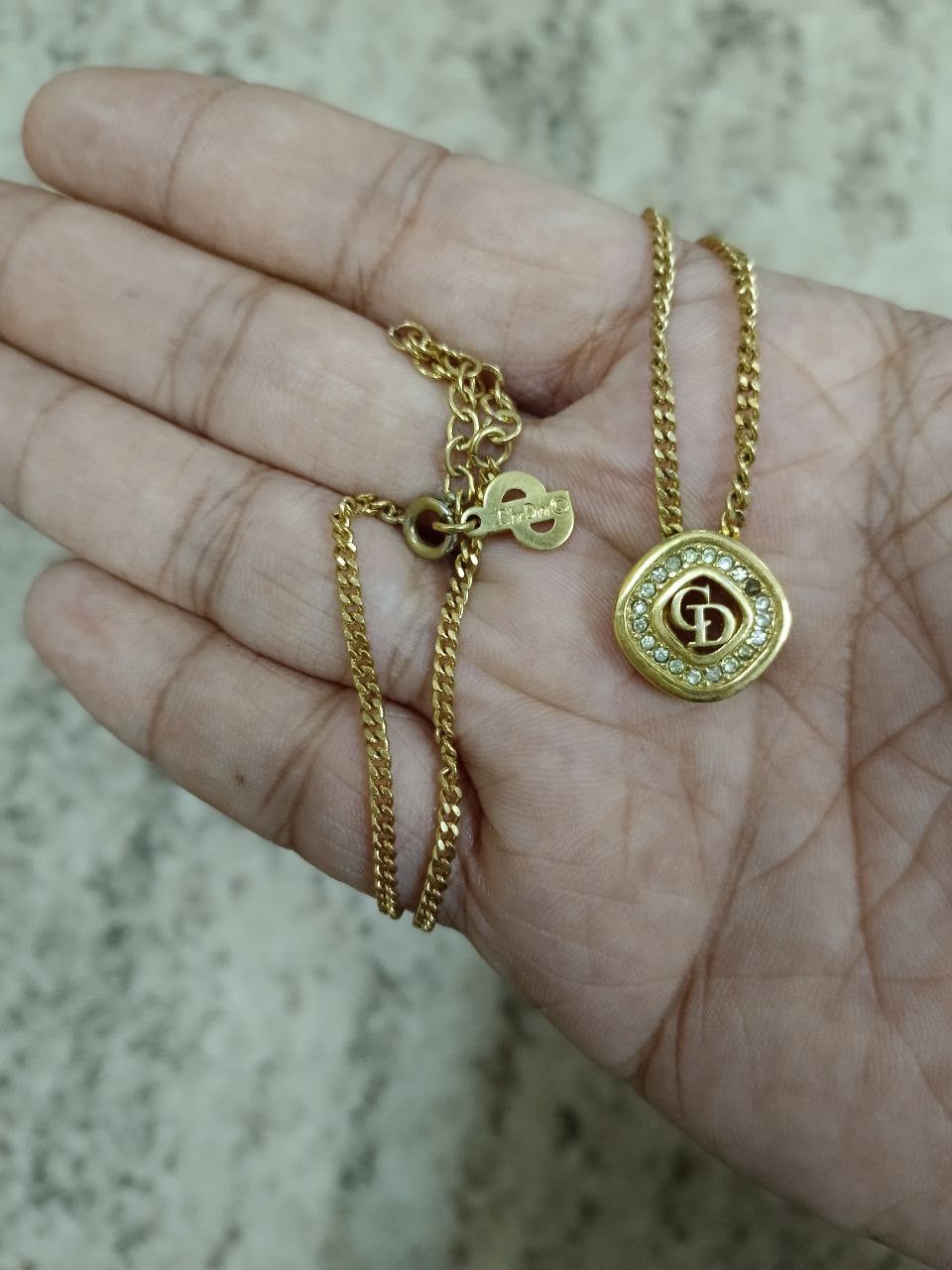 Dior CHRISTION DIOR NECKLACE METAL RINSTONE GOLD CD LOGO Size ONE SIZE - 1 Thumbnail