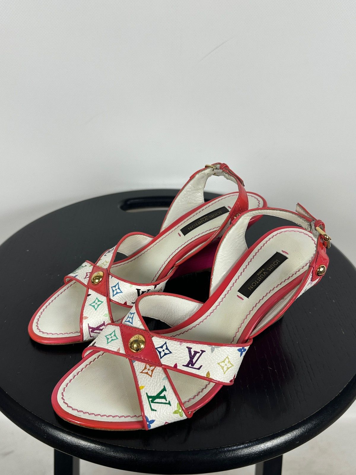 Louis Vuitton × Takashi Murakami 2009 Vintage Louis Vuitton x Takashi Murakami Wedge Sandal Size US 4.5 / IT 34.5 - 2 Thumbnail
