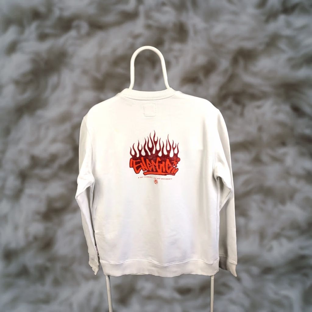 Energie Energie Sweatshirt Men M White Cotton Viscose Jersey Crew Neck Pullover Logo Branding On Lower Left Hand Side Size US M / EU 48-50 / 2 - 1 Thumbnail