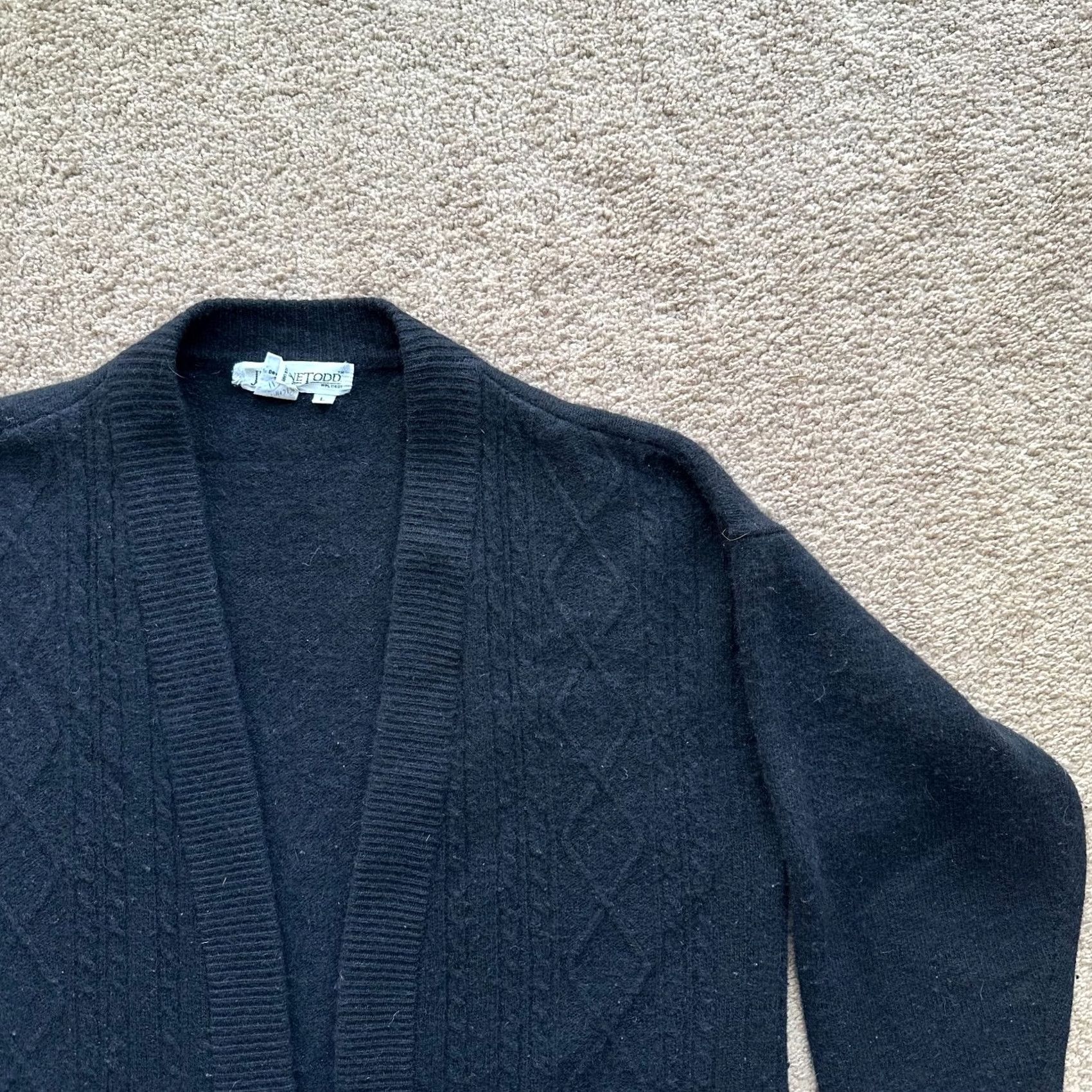 Vintage VINTAGE Justine Todd Cardigan Sweater Womens Large Wool Rabbit Hair Blend Black Size L / US 10 / IT 46 - 5 Thumbnail