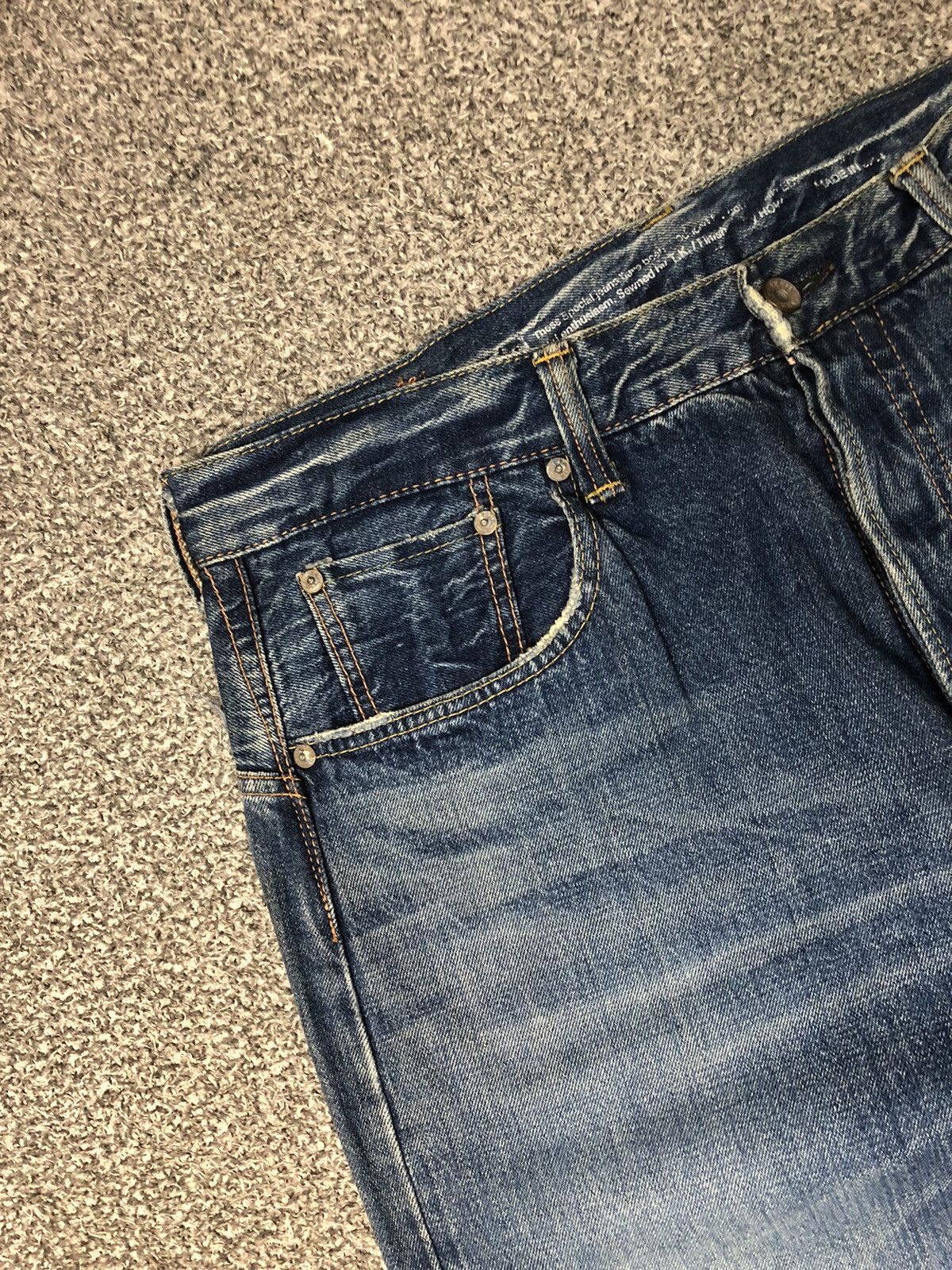 Edwin × Japanese Brand × Vintage 💥RARE💥Vintage Faded EDWIN 505 Half Salvedge Jeans Size US 37 - 7 Thumbnail