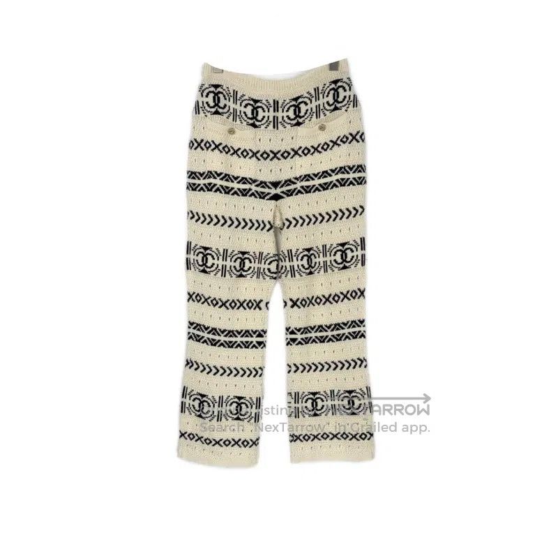 Chanel Chanel Beige full-print knitted gold buckle double pocket Size 24" / US 00 / IT 34 - 2 Thumbnail