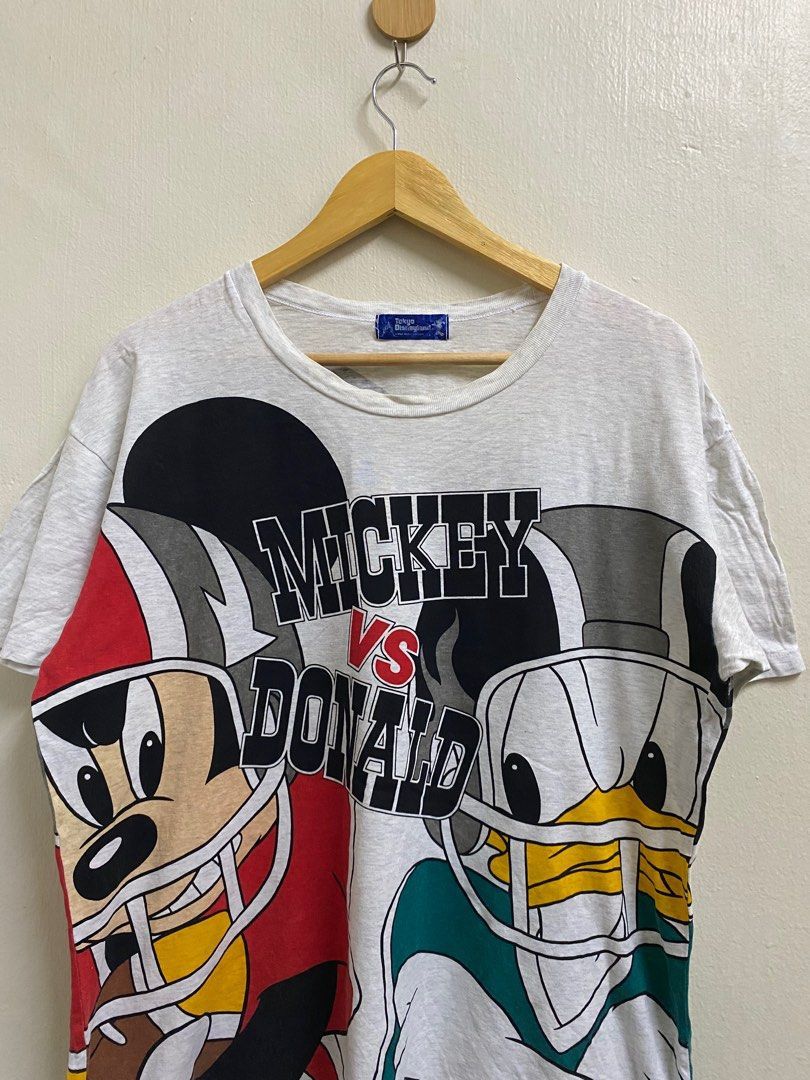 Disney × Vintage Vintage Overprint Disney Rugby Mickey Vs Donald Duck Shirt Size US L / EU 52-54 / 3 - 1 Thumbnail