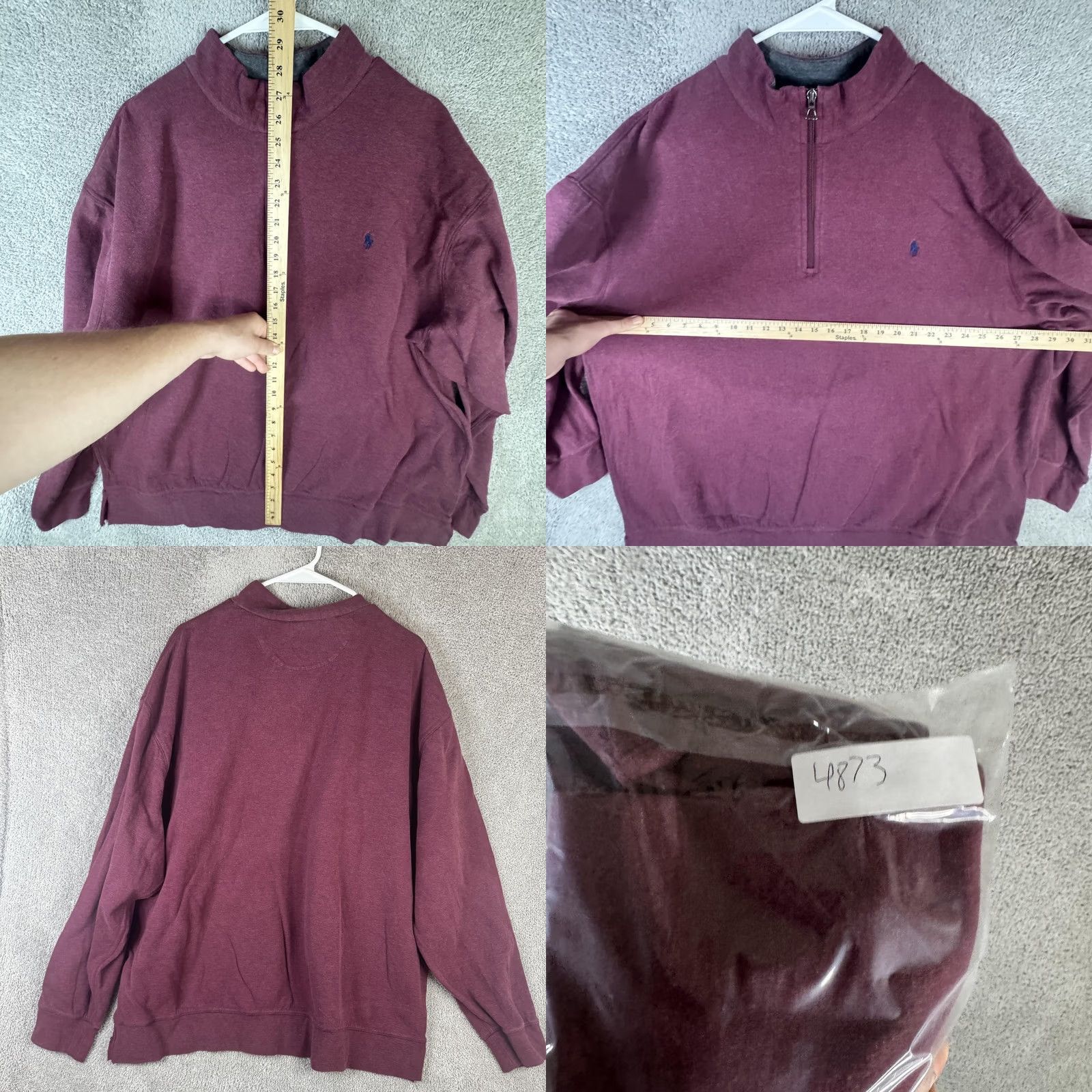 Polo Ralph Lauren Polo Ralph Lauren Sweatshirt Mens 2XL Red Fleece 1/4 Zip Pullover Pony Logo Shirt Adult Regular Long Sleeve Mock Neck Dawn Size US XXL / EU 58 / 5 - 8 Thumbnail
