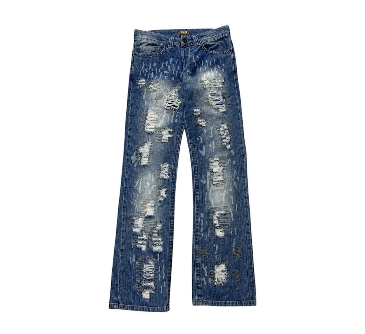 Dolce & Gabbana Vintage Dolce & Gabbana distressed denim y2k painted jeans Size US 31 - 1 Thumbnail