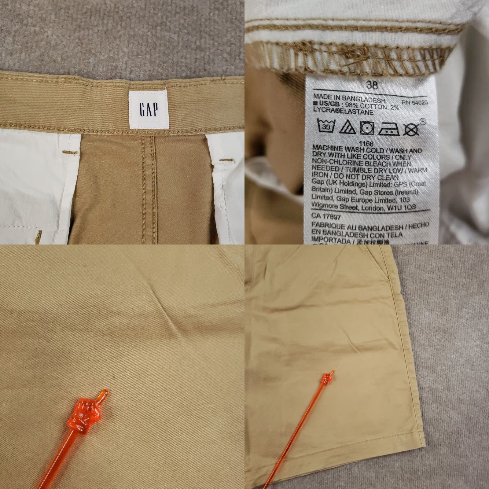 Gap Gap Men's Brown Chino Shorts 38 Casual Pockets Flat Front Stretch 9 Ininseam Preppy Style Vintage No N/A Size US 38 / EU 54 - 9 Thumbnail