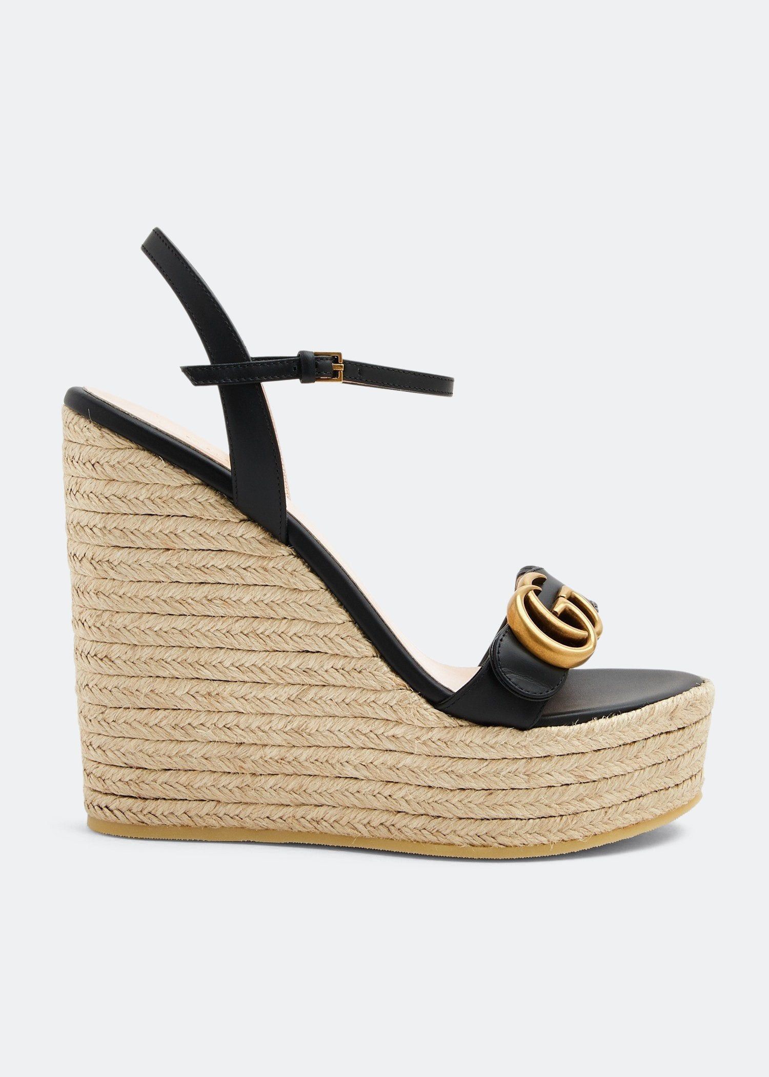 Gucci Gucci GG Leather Espadrille Wedges SIZE 39 Size ONE SIZE - 1 Thumbnail