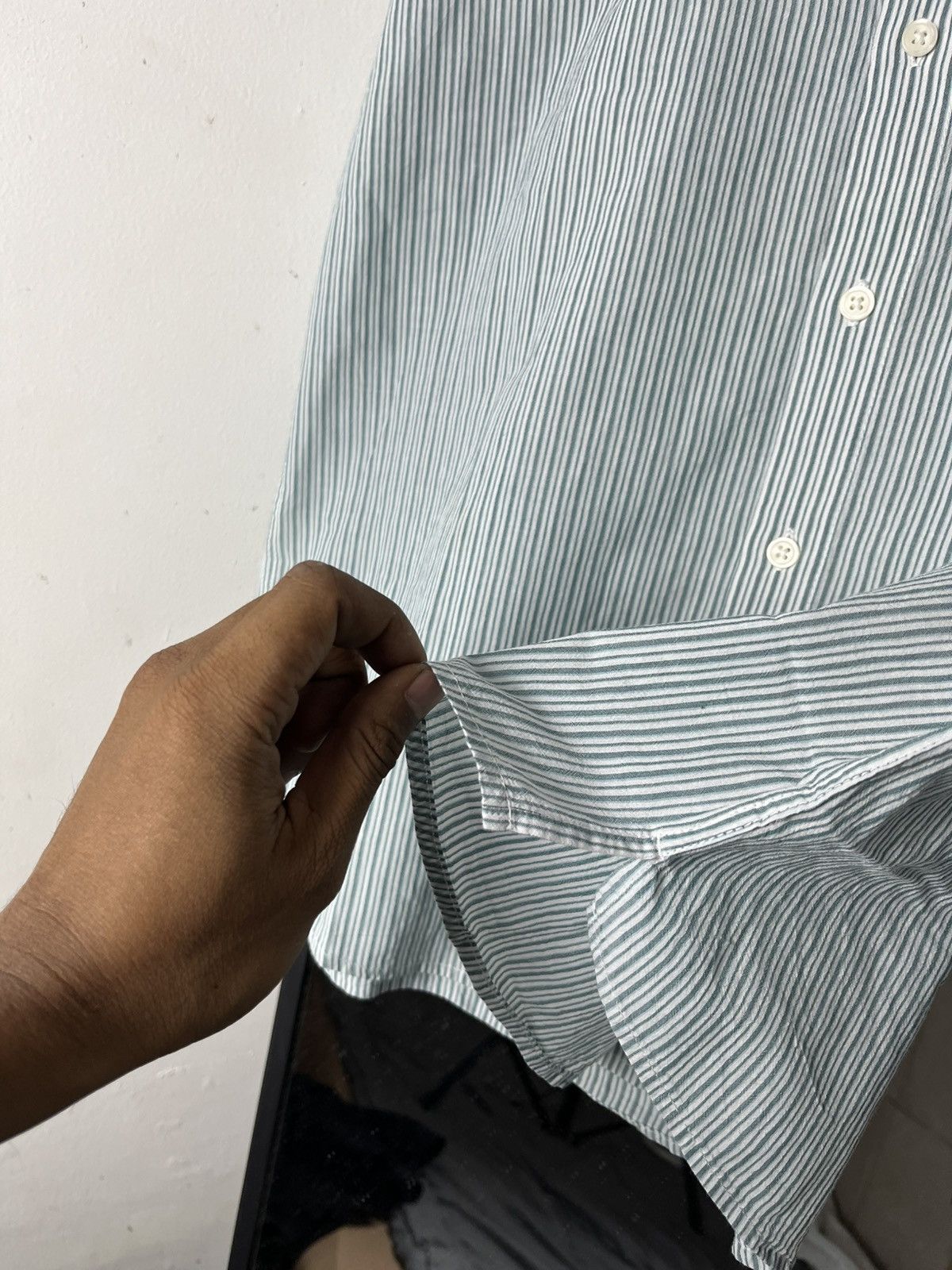 Japanese Brand Mindbridge striped button ups shirt /balenciaga/prada/issey Size US M / EU 48-50 / 2 - 7 Thumbnail