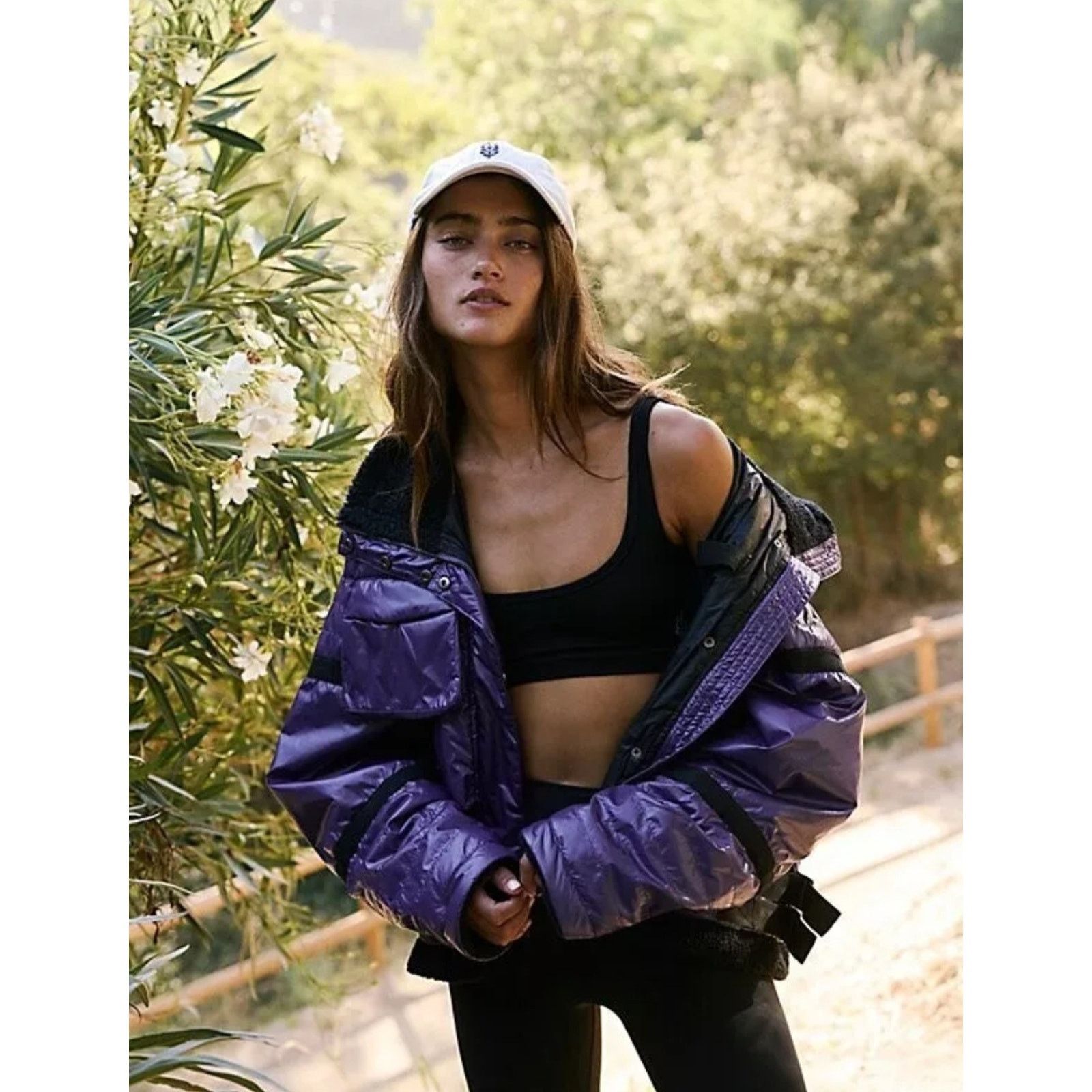 Free People New Free People FP MOVEMENT Vagabond Fleece Bomber $248 Size M / US 6-8 / IT 42-44 - 1 Thumbnail