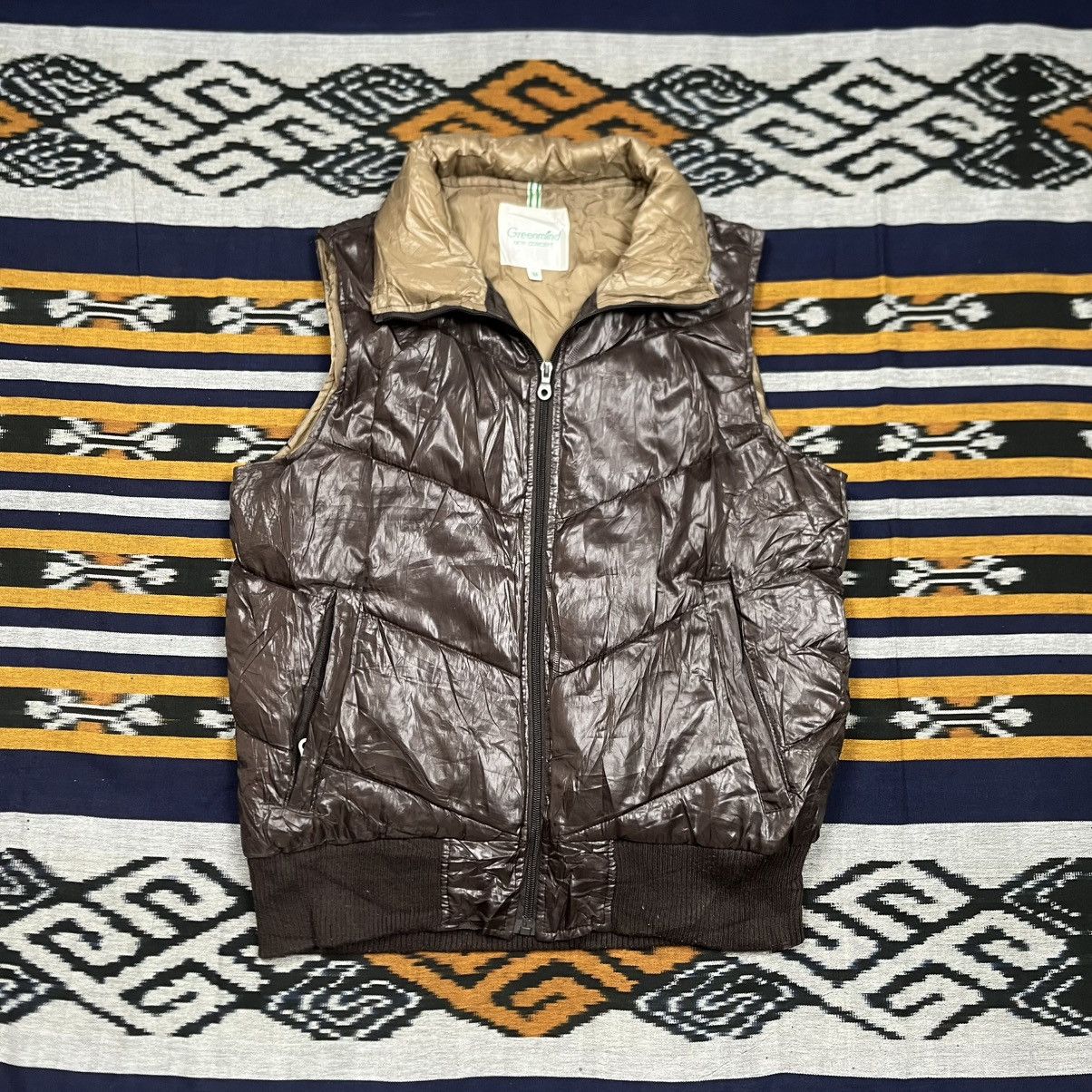Le Grande Bleu (L.G.B.) Y2K Faux Fur Puffer Vest Greenmint Size US M / EU 48-50 / 2 - 7 Thumbnail