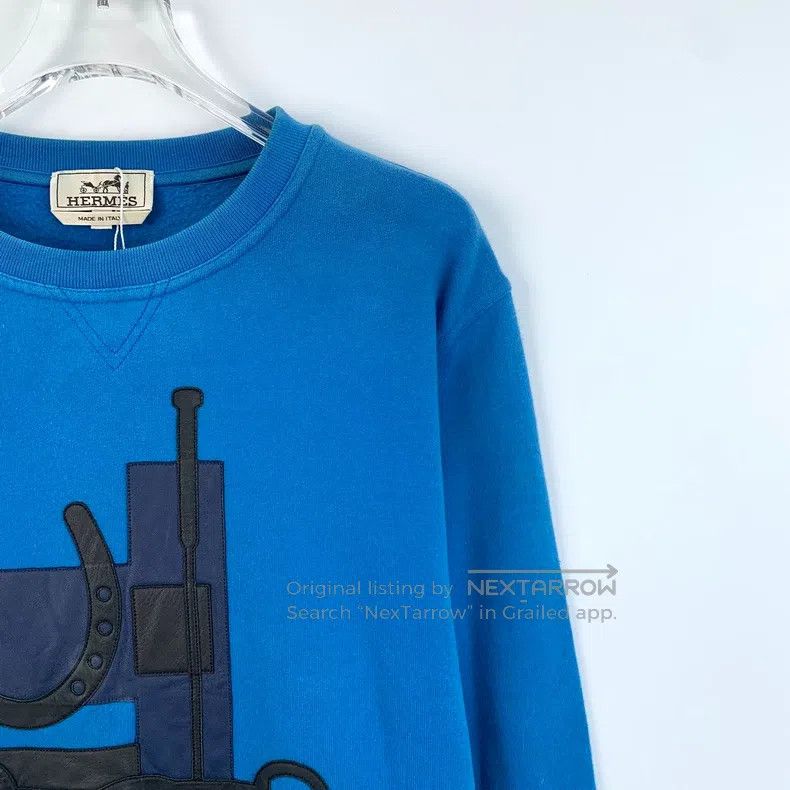 Hermes Hermes Dark Blue Mechanical Pattern Leather Patch Cotton R Size M / US 6-8 / IT 42-44 - 3 Thumbnail