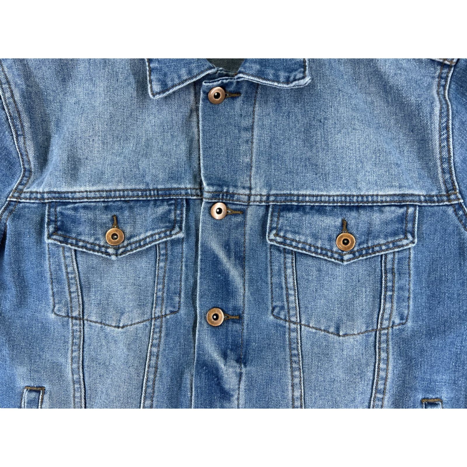 Lee VINTAGE Lee Jacket Womens L Blue Denim Trucker 100% Cotton Pockets 70's Theme American Music Basic Jacket Size L / US 10 / IT 46 - 6 Thumbnail