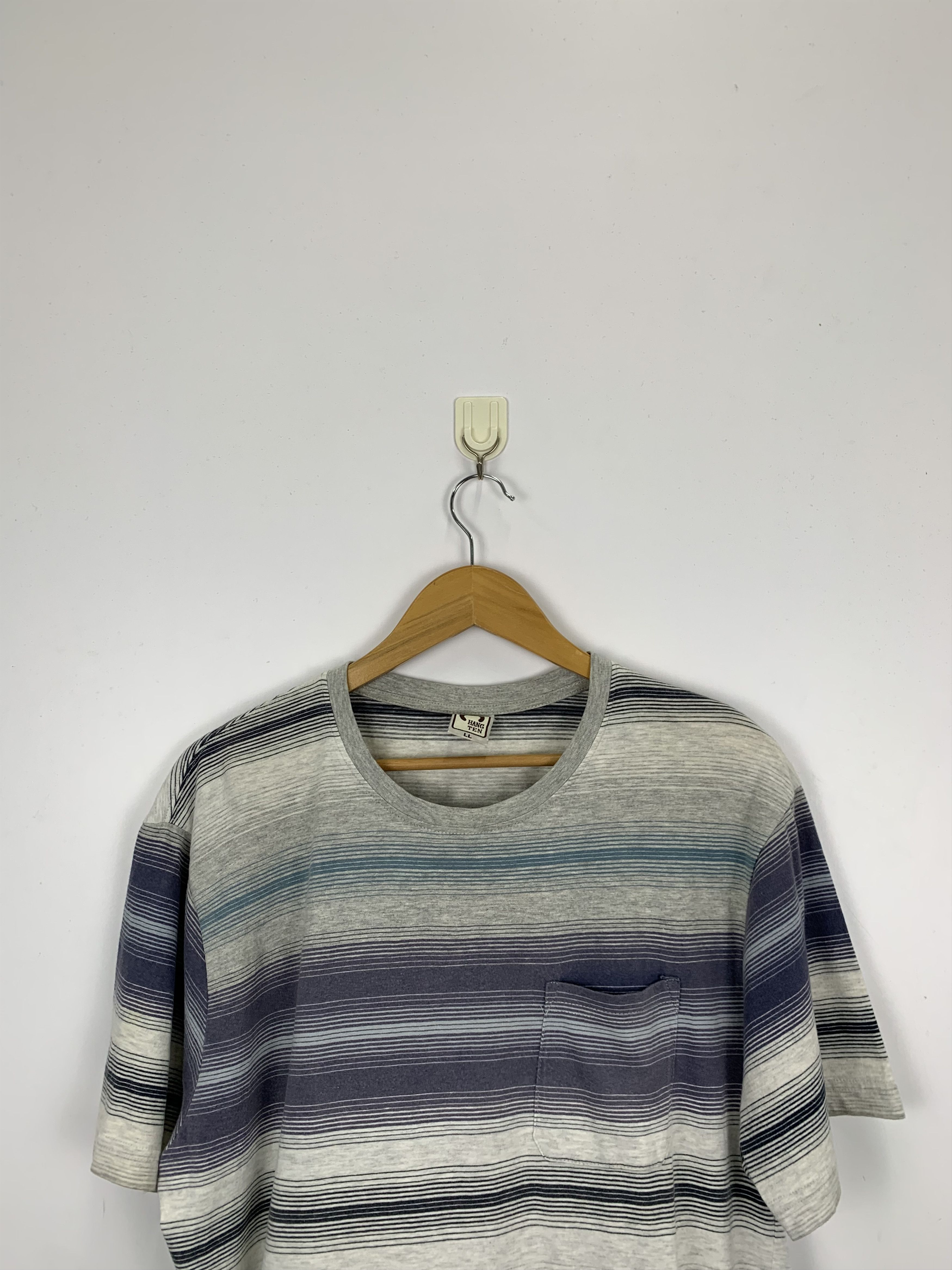 Hang Ten Vintage Hang Ten Striped Surfing Tee TA0153 Size US L / EU 52-54 / 3 - 2 Thumbnail