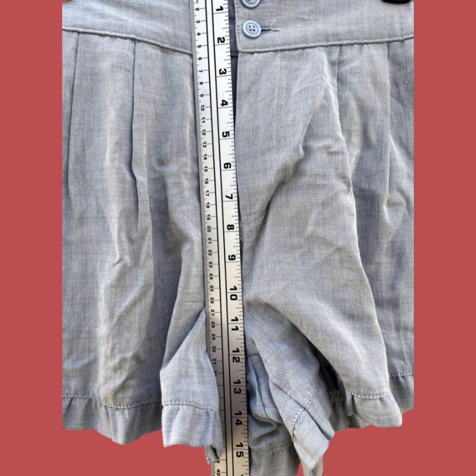 Other Who What Wear - Women's Cotton Shorts Ruffle Edge - Light Bl Size 28" / US 6 / IT 42 - 6 Thumbnail